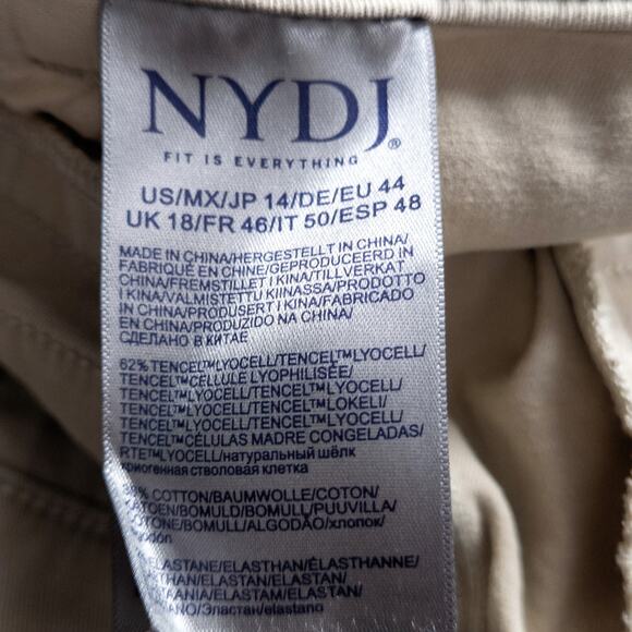 NYDJ Women’s Pants Elevated Basics Capsule Wardrobe Beige Stretch Trousers Sz 14 - Picture 7 of 9